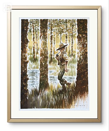 Mateando na Floresta - Aquarela sobre papel