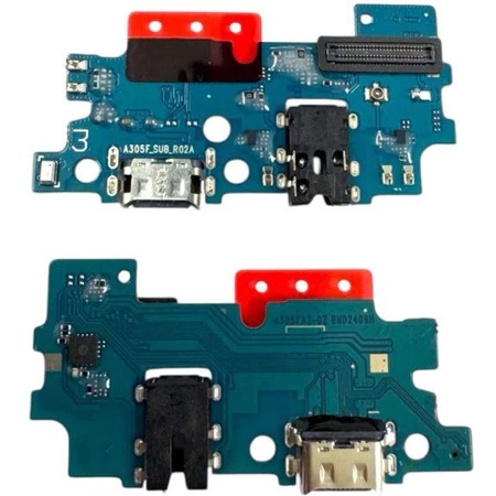 Placa Conector de Carga USB com Microfone Compatível Samsung Galaxy A30 A305 Turbo CI