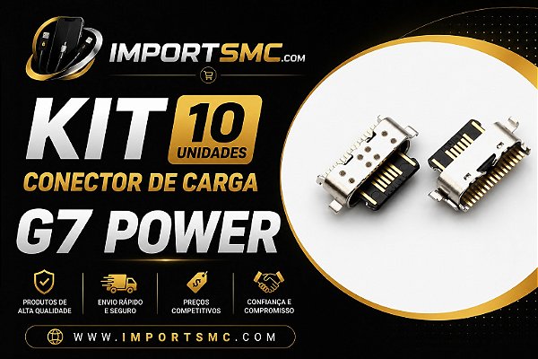 Kit 10x Conector De Carga Compatível Moto G7 Power G9 Power G8 Play Vários Modelos ImportSMC.com
