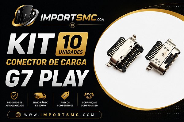 Kit 10x Conector De Carga Micro USB Tipo C Moto G7 Play G8 G9 Plus G51 G41 G31 G60s One Vision A11 A02s A01 ImportSMC