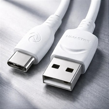 Cabo H'Maston H72-3 USB para Tipo-C 1 Metro Branco Carregamento Rápido 4.8A