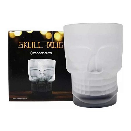 Caneca Caveira Skull Mug Fosca Vidro 3D Criativo Moderno Cerveja Chopp Drinks Ch