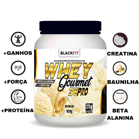 WHEY Gourmet 3w PRO (907g) Sabor Baunilha