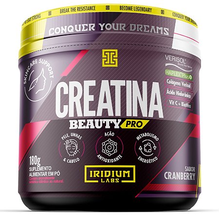 Creatina Beauty Pro c/ Colágeno Verisol® + Ácido Hialurônico Haplex Plus® (180g) Iridium Labs