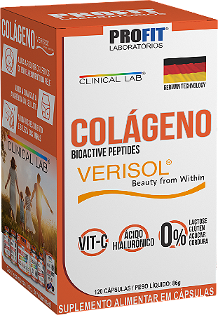 Colágeno Verisol® c/ Ácido Hialurônico (120 Cáps) Profit Labs