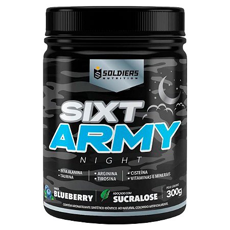 Pré-Treino Sixt Army Nigth - Zero Cafeína (300g) Soldiers Nutrition