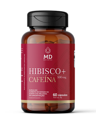 Hibisco Com Cafeína Termogênico 500mg (60 Cáps.) Max Detox