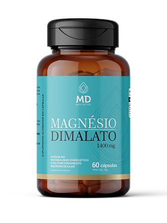 Magnésio Dimalato 1400mg (60 Cáps.) Max Detox