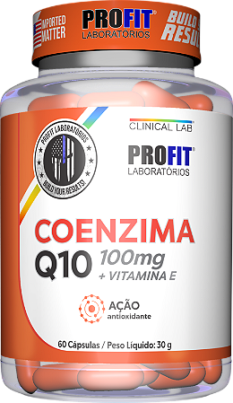 Coenzima Q10 - 100mg C/ Vitamina E (60 Cáps.) Profit Labs