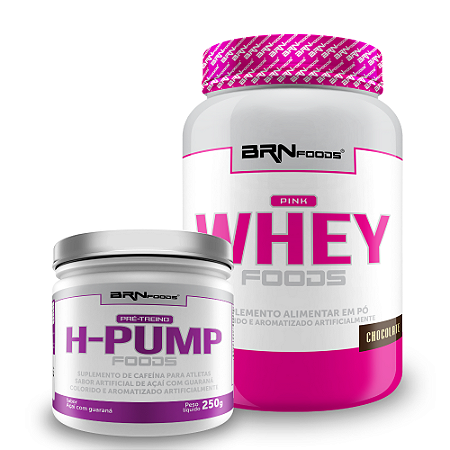 Kit Pink Whey Protein 900g + Pré Treino H-Pump - BRN FOODS