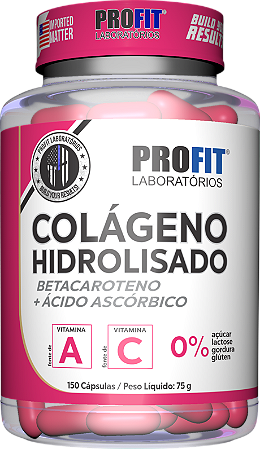 Colágeno Hidrolisado com Betacaroteno e Vitamina C (150 cápsulas) ProFit Lab