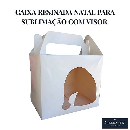 Caixa Resinada para Canecas com Visor Gorro de Natal