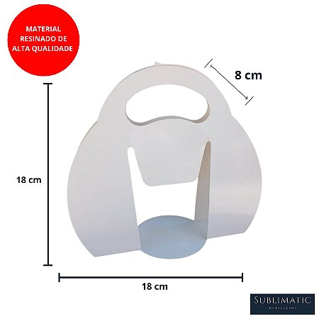 Caixa Resinada para Canecas Boca de Palhaço com Alça