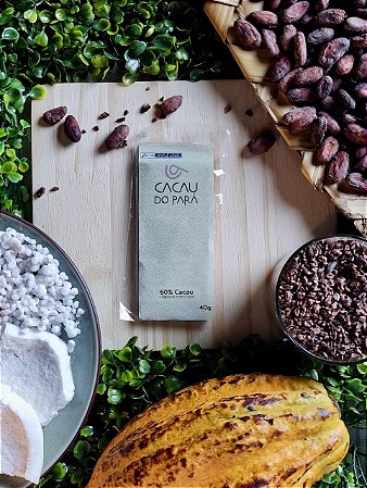 Barra de Chocolate 60% Cacau + Tapioca e Coco (40g)
