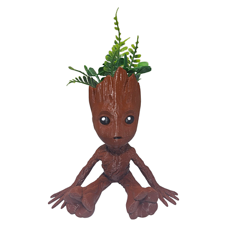 Boneco Action Figure e Mini Vaso Baby Groot 3D