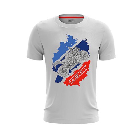 Camiseta Texx  Naked Branc Desenho Verme Azul P