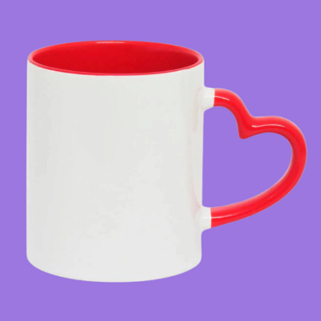 Caneca Alça Coração Colorida
