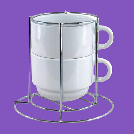 Kit Torre com 02 xícaras Branca 150mL