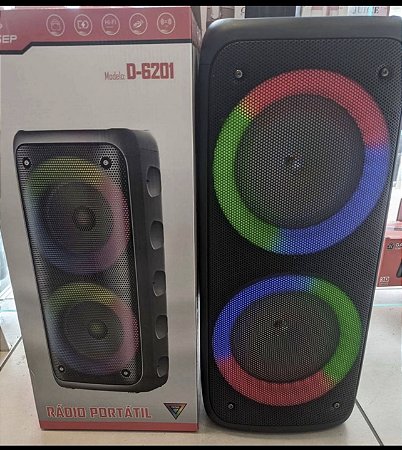 Rádio Portátil D-6201 com Luzes LED
