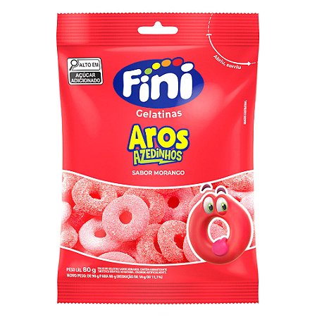 Aros de Morango Azedinhos 80g - Fini