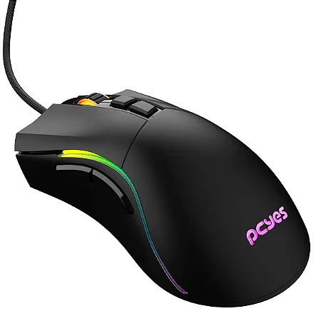 MOUSE GAMER PCYES VALUS 12400 DPI RGB 8 BOTOES PMGVLBV
