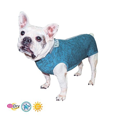 Roupa Pós Cirúrgica Castração Macho Duo Dry Azul Pet Med - Tamanho 11