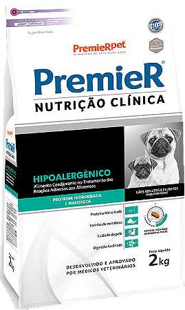 Ração Premier Nutrição Clínica Hipoalergênico Proteína Hidrolizada para Cães de Pequeno Porte - 2,0Kg