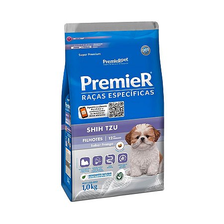 Ração Premier Raças Específicas Shih Tzu para Cães Filhotes Sabor Frango - 1,0Kg