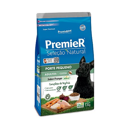 Ração Premier Seleção Natural Raças Pequenas para Cães Adultos - Frango Korin - 2,5Kg