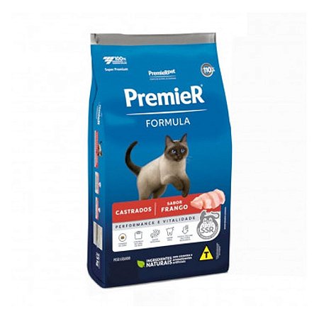Ração Seca Premier Fórmula Frango para Gatos Castrados - 1,5kg