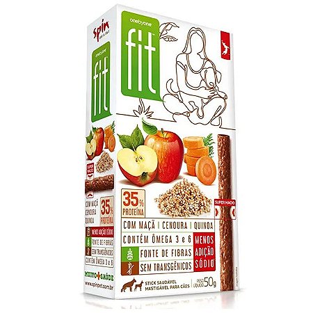 Petisco Spin Pet Stick Fit - Maçã, Cenoura e Quinoa Cães - 50g