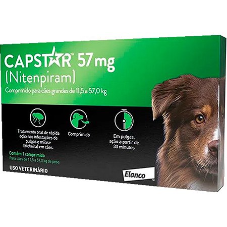 Antipulgas Elanco Capstar 57mg para Cães de 11 a 57kg - 1 Comprimido