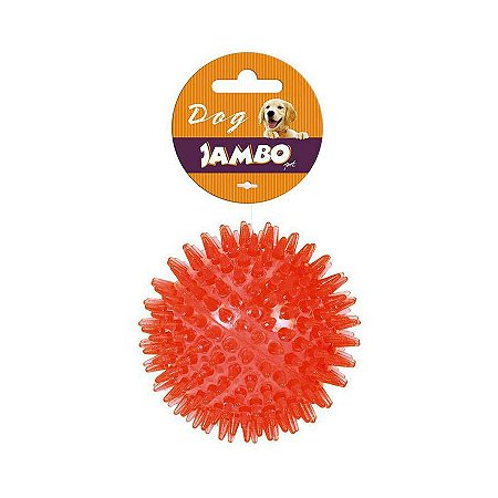 Brinquedo Jambo Bola Espinho TPR com Som Vermelha para Cães - Tamanho G