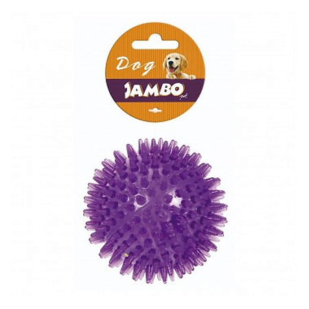 Brinquedo Bola TPR Espinho Pequena com Som Jambo para Cães - Lilás