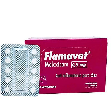 Anti-inflamatório Agener União Flamavet para Cães e Gatos 0,5mg - Cartela Avulsa c/ 10 Comprimidos