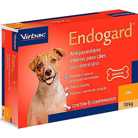 Endogard Virbac para Cães Até 10Kg - 6 Comprimidos
