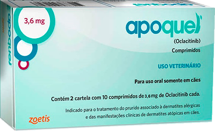 Apoquel Zoetis Dermatológico para Cães 5,4mg - 20 Comprimidos