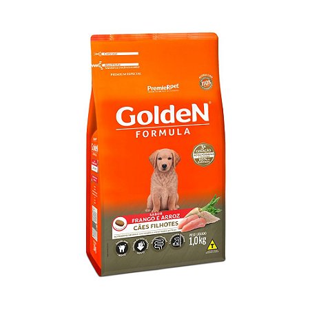 Ração Golden Fórmula para Cães Filhote Sabor Frango e Arroz -  1,0Kg