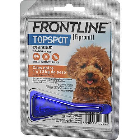 Antipulgas e Carrapatos Frontline Plus para Cães até 10KG