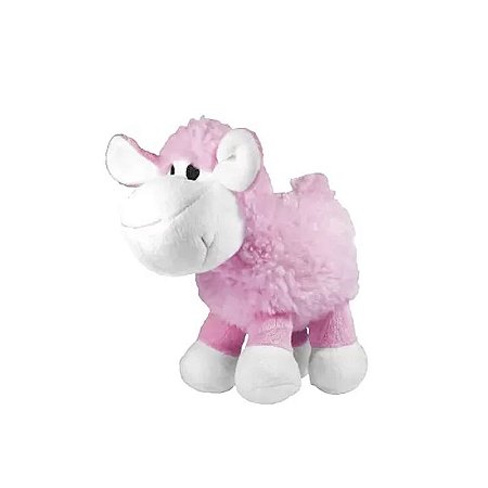 Brinquedo Jambo Mordedor de Pelúcia Ovelha Rosa