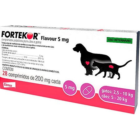 Fortekor Flavour 5mg Elanco - 28 Comprimidos