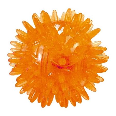 Brinquedo Jambo Bola Espinho Acende e Apaga Laranja Gatos