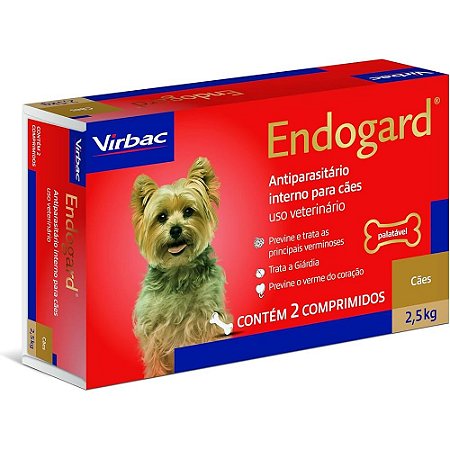 Endogard Virbac para Cães Até 2,5Kg - 2 Comprimidos
