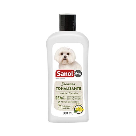 Shampoo Sanol Dog Tonalizante para Pelos Claros - 500ml
