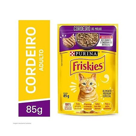 Sachê Friskies Gatos Adultos Cordeiro ao Molho Nestlé Purina - 85g