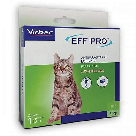 Antipulgas Effipro Virbac 0,5mL Gatos - 04 Pipetas
