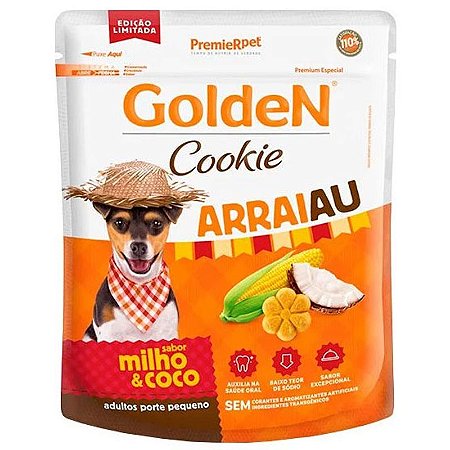 Biscoito Golden Cookie Arraiau Cães Adultos Porte Pequeno 350g - Edição Limitada