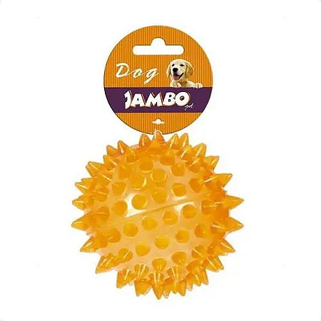 Bola Brinquedo Jambo Espinho Com Som Laranja - Tamanho G - Jambo Pet