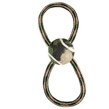 Brinquedo Jambo Corda Militar em 8 com Bola Tênis