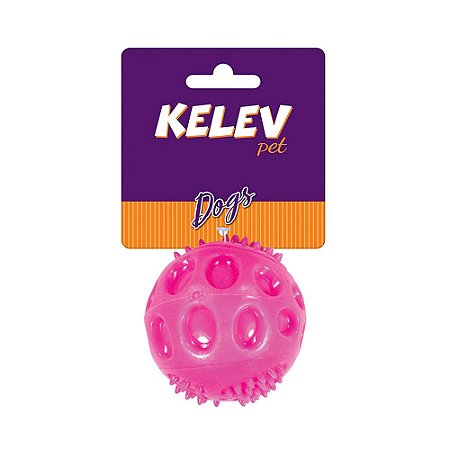 Brinquedo Jambo Kelev Bola TPR Sound Rosa para Cães